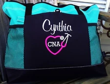 Personalized Nurses Appreciation Week Gift Idea Tote Bag Medical Monogrammed