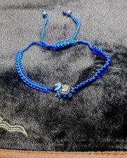 Lucky Elephant blue braided bracelet