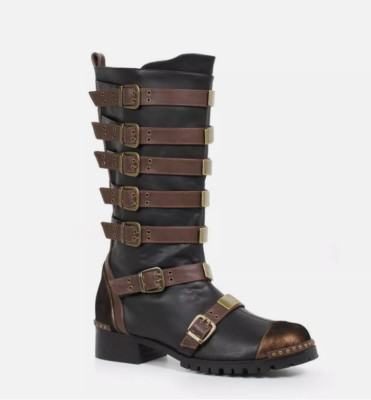 Brown Steampunk Pirate Captain Medieval Knight Highlander Mens Costume Boots