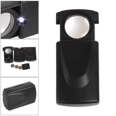 Handheld 30X Magnifier Reading Magnifying Glass Jewelry Loupe With LED Light