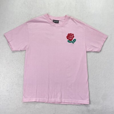 The Hundreds Big Rose Embroidered T-Shirt Short Sleeve Pink Mens