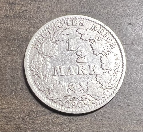 1908 J Germany 1/2 Mark - 第 1/2 張圖片