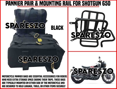 GEPÄCKTRÄGERPAAR & MONTAGESCHIENE SCHWARZ PASSEND für Royal Enfield SHOTGUN 650