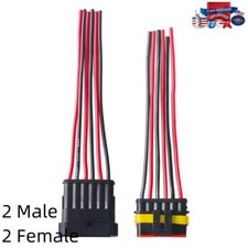 2 Sets Electrical Car 6-Pin 18AWG Wire Connector Male Female Plug Kit Waterproof
