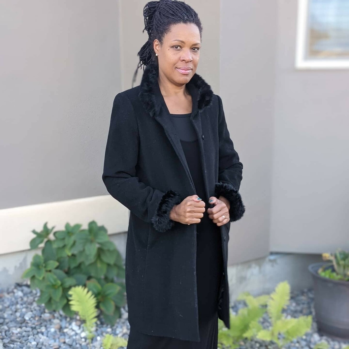 Liz Claiborne Wool Coat with Fur Collar/Cuffs | eBay