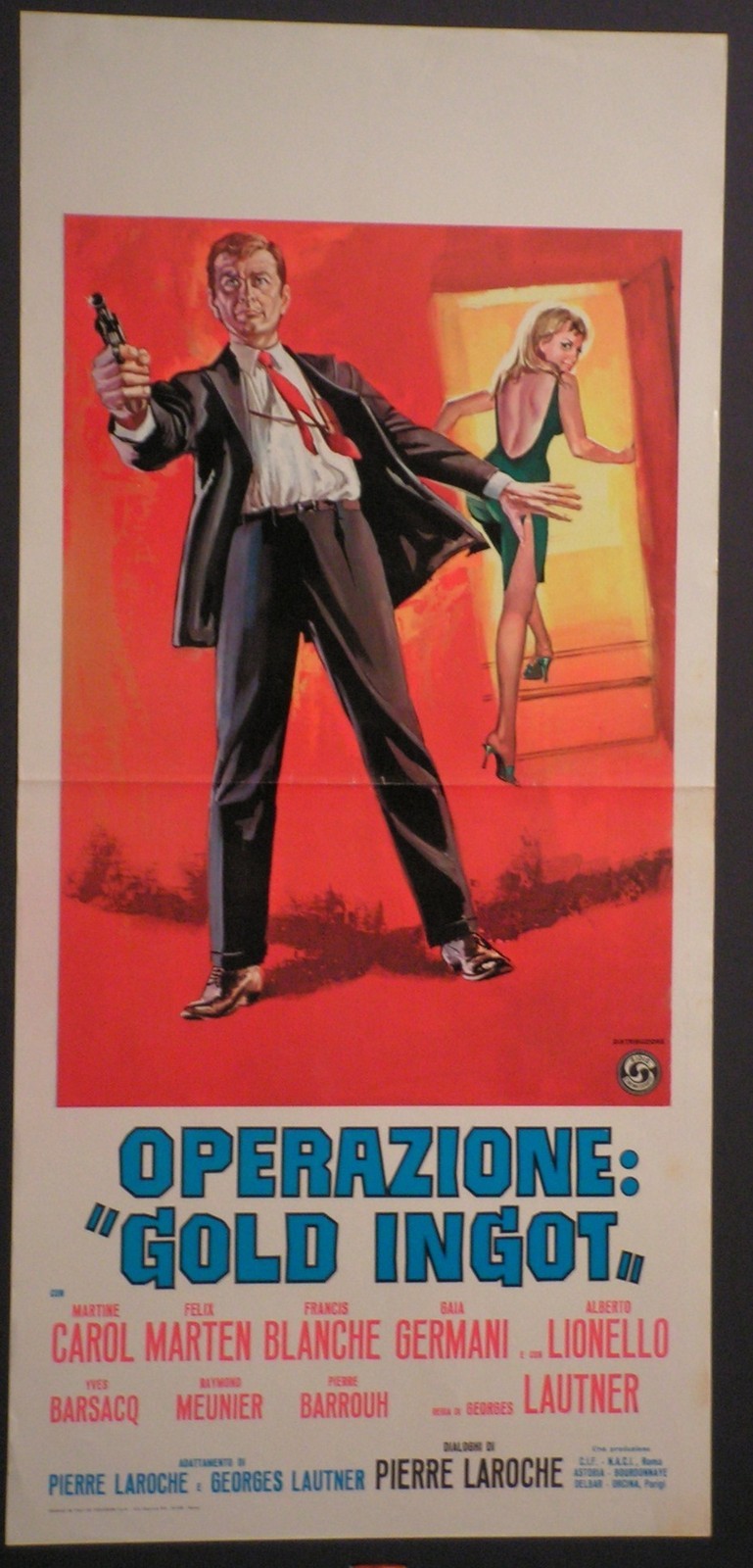 Locandina originale film Operazione Gold Ingot (1962) - Regia di Georges Lautner