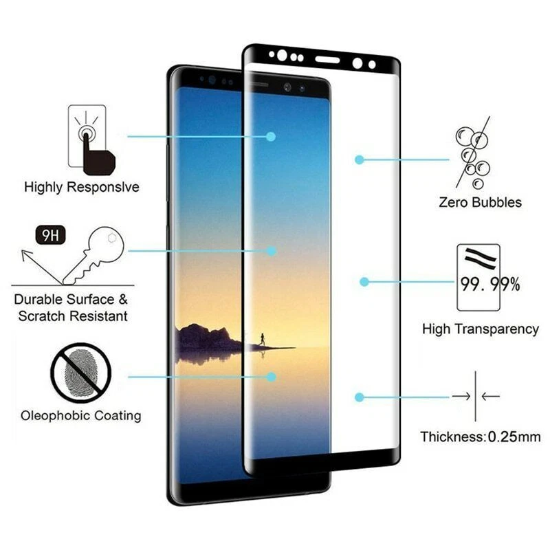 Samsung Galaxy A50 (2019) Curved Tempered Glass Gorilla Screen Protector Guard - Image 2 of 4