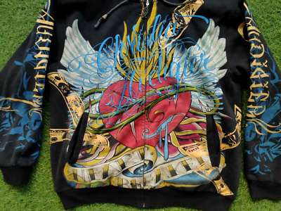 Vintage Christian Audigier Heart Breaker Hoodie Jacket Men's Size