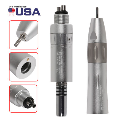 Dental Low Speed Handpiece Inner Water Nosecone Straight /Air Motor 4Holes NEW