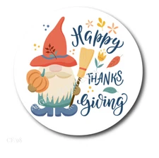 Gnome Autumn Leaves Happy Thanksgiving Labels Scrapbook Stickers Autumn Labels