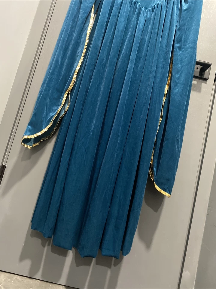 Disfraz Renacimiento Dama Ginebra Talla Pequeña Adulto (Verde azulado) Foto 3 de 4