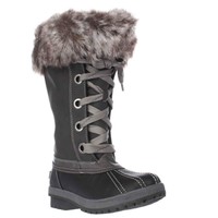 London Fog Melton Cold Weather Waterproof Snow Boots - Black/grey, 6 Us on sale London Fog Melton Cold Weather Waterproof Snow Boots - Black/grey, 6 Us on sale