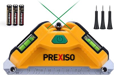 PREXISO Square Laser-65Ft Green Beam Floor Tile Laser Level With 3AA Batteries