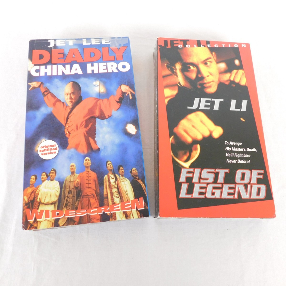 Lot of 2 Jet Li VHS Movies Deadly China Hero Subtitled 1997 Fist
