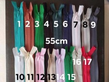 INVISIBLE ZIPS 55cm Concealed Zippers For Skirts, Cushions. FREE DELIVERY UK