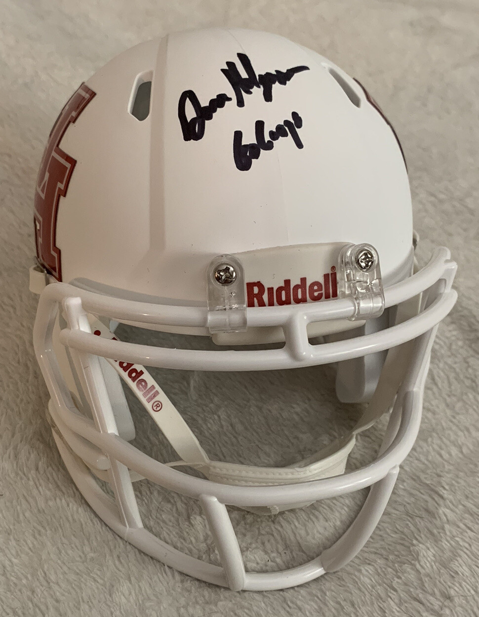 DANA HOLGORSEN HAND SIGNED HOUSTON COUGARS MINI HELMET W/ BECKETT COA + GO COUGS 