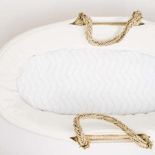 Mint Zigzag Bassinet Sheet - 100 Cotton Baby Bedding Sheet Boy/Girl Nursery