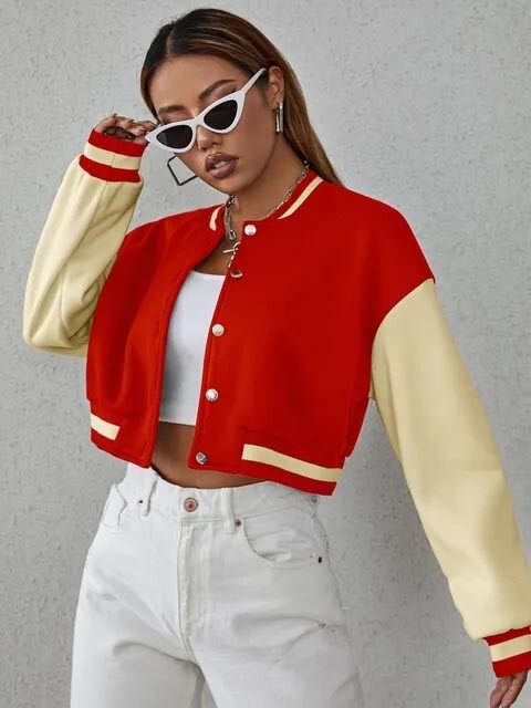 US women Cropped style College Style Varsity Jacket for Women by Her Universe image 4