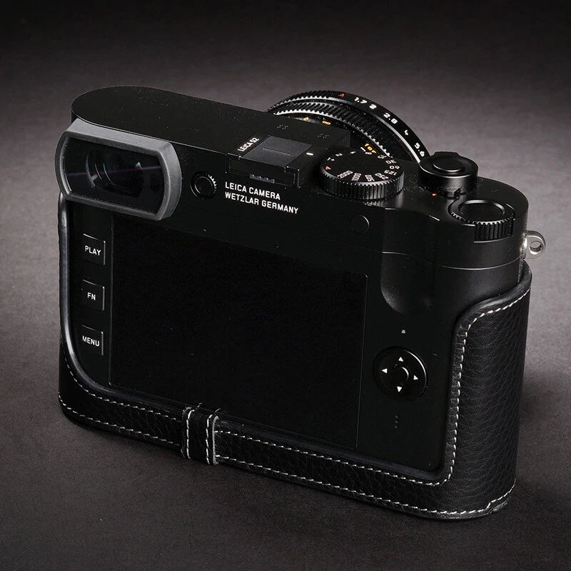 Genuine Leather Half Case Camera Body Case For Leica Q2 Q q-p Typ116 Handmade - Image 3 of 4