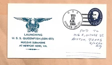 U.S.S  QUEENFISH LAUNCHING FEB 25,1966 USS HYADES NAVAL COVER