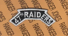 US 8th Army KOREA "47th RAIDERS" RECON Infantry Regiment tab arc 3.25" patch