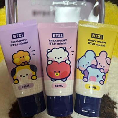 BTS BT21 Official Mini Travel Kit Set 3 Types (Shampoo + Treatment