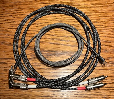 3 Ft Turntable Phono RCA Cables W/ground Wire 90 Degree - Straight  JMB CABLE CO