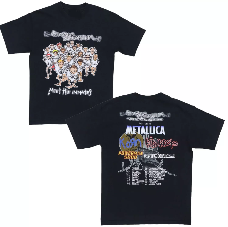 Vintage 2000 Metallica Summer Sanitarium Tour Retro Band Tee  