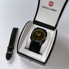 Vintage Victorinox Swiss Army Outdoor Yellow Crystal Unisex Date Watch Luminox
