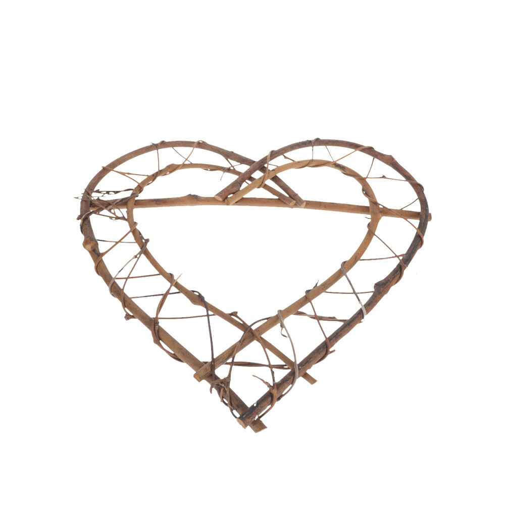 DIY Rattan-Herzkranz Aus Weinreben – 20 Cm, Weiß, Für Deko & Basteln