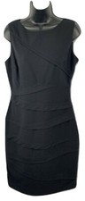 Marvin Women’s 8 Black Sleeveless Sheath Dress Textured Panel Bodycon Cocktail