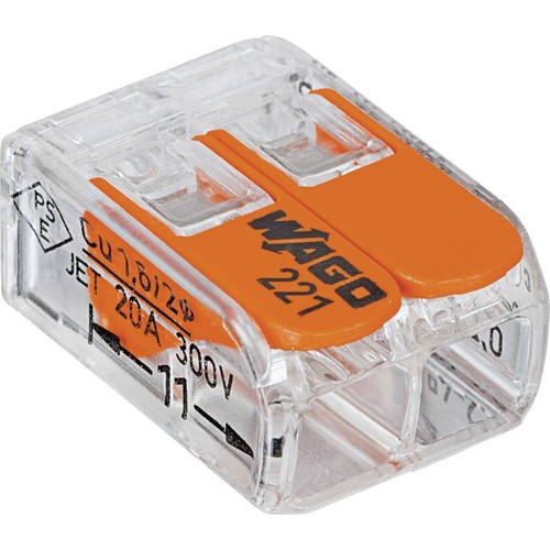 Borne De Raccordement WAGO Compact à Levier – Transparente, 5 Conducteurs, Max 6 Mm², Lot De 15