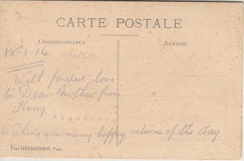 EGYPT-ENGLAND Rare Greeting Postcard British Forces-Egypt Send By Soldier 1916 - Picture 2 of 2