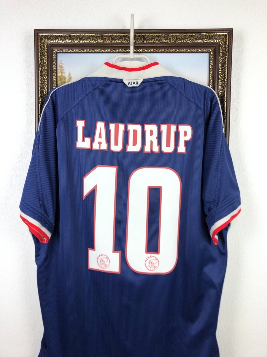 Ajax Away football shirt 1999 Soccer #10 Laudrup Jersey Mens Umbro