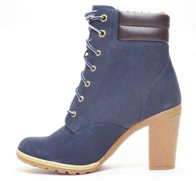 Timberland Women's Tillston High Heel Navy Blue Leather ...