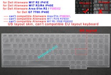Keyboard Skin Cover for Dell Alienware m17 R2/R3/R4,G7 7700,P38E002,P41E,P46E