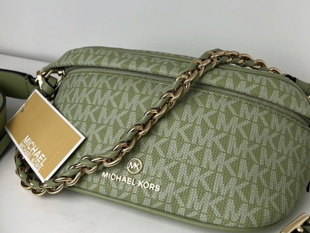 Michael Michael Kors chain clutch in monogram canvas