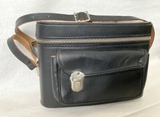 "COAST" Vintage Hard Leather Black Case for Cameras and Accessories.