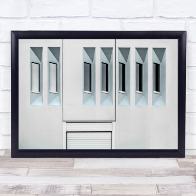 Modern White Wall Windows Shadows Abstract Lines Shapes Triangle Wall Art Print
