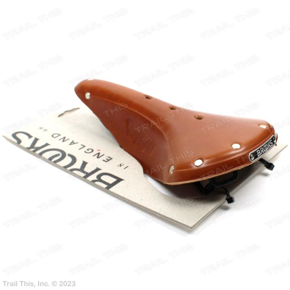 Brooks B17 窄 - 蜂蜜 - 经典皮革自行车鞍座带黑色导轨 — 第 3/4 张图片