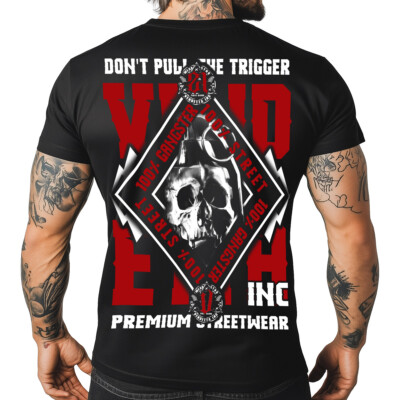 Vendetta Shirt Red Trigger Herren schwarz S bis 5XL   Skull & Urban Print NEU