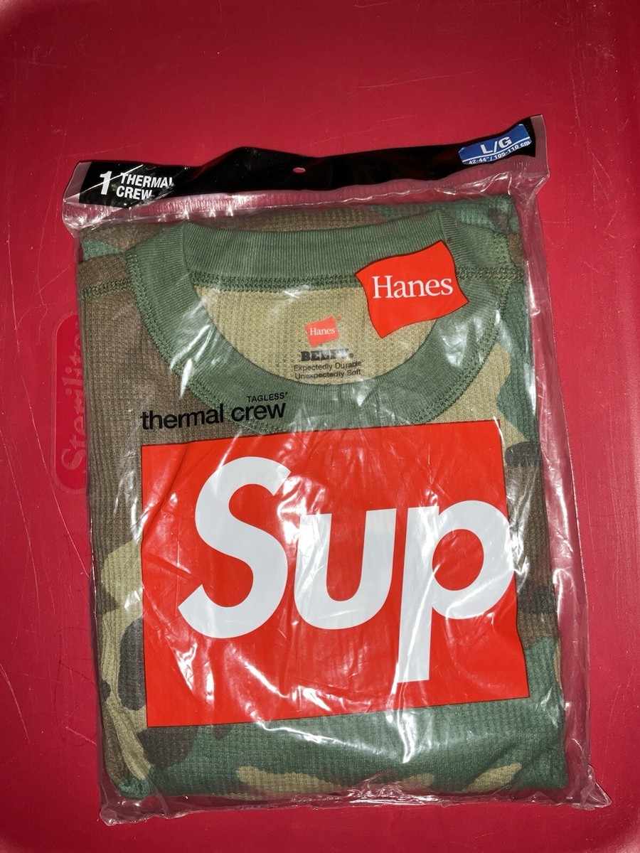 Supreme Hanes Tagless Thermal Crew 1 Pack Size Large 42-44 Supreme Hanes Tagless Thermal Crew 1 Pack Size Large 42-44