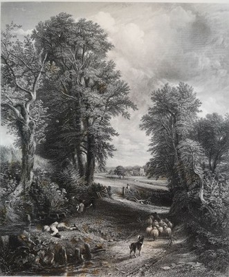 Stahlstich 1840. The Cornfield. John Constable. C. Cousen (fec.):