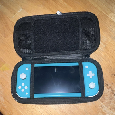 Nintendo Switch Lite Turquoise w/ Case, AC Adapter, Game, Screen Protector