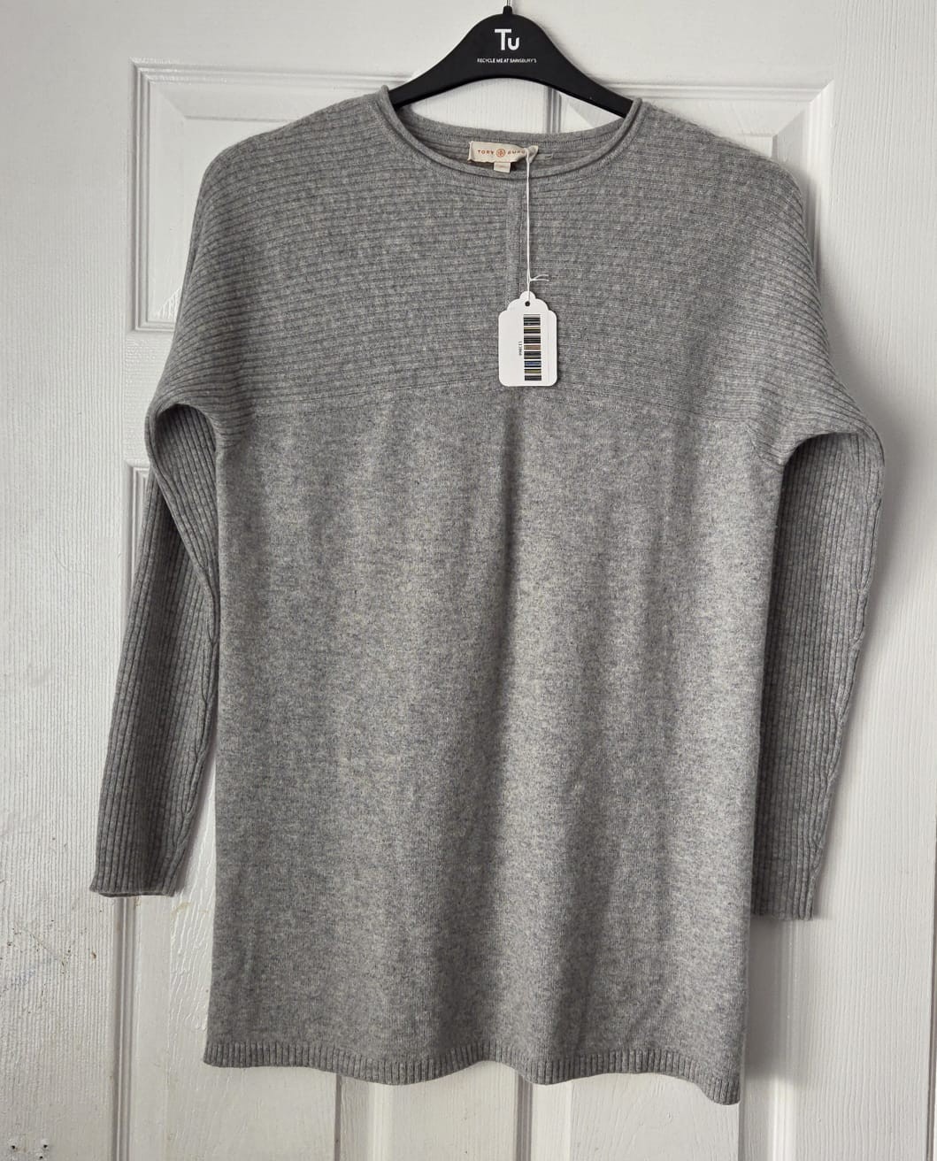 Tory Burch Designer Womens Grey 100% Cashmere Knitted Jumper Size M thumbnail 20