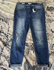 NWT Vigoss Size 31 Thompson Mid Rise Tomboy Distressed Jeans