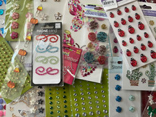 YOU CHOOSE - GEM CRYSTAL BEADS PEARL 3D STICKERS - BEAUTIFUL RARE