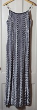 VTG 90s Scott McClintock Dress 12 Silver Wavy Velvet Maxi Prom Chain Bead Siren