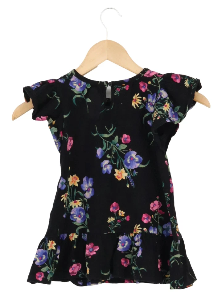 OLD NAVY Robe Été Enfant Noir Motif Floral Volants Casual (EU 92) - Photo 2/4