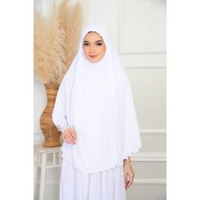 Islamic Long Hijab Scarf Khimar for Prayer or Daily Use with Attached Niqab,